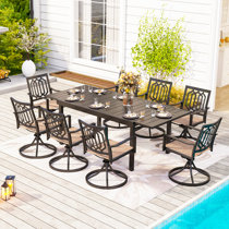 Patio dining set discount with swivel chairs sale